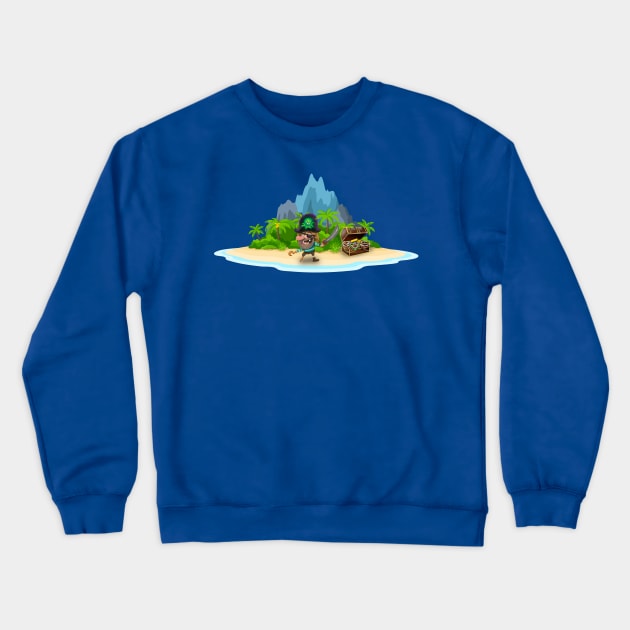 Pirate on a desert island Crewneck Sweatshirt by Paciana Peroni